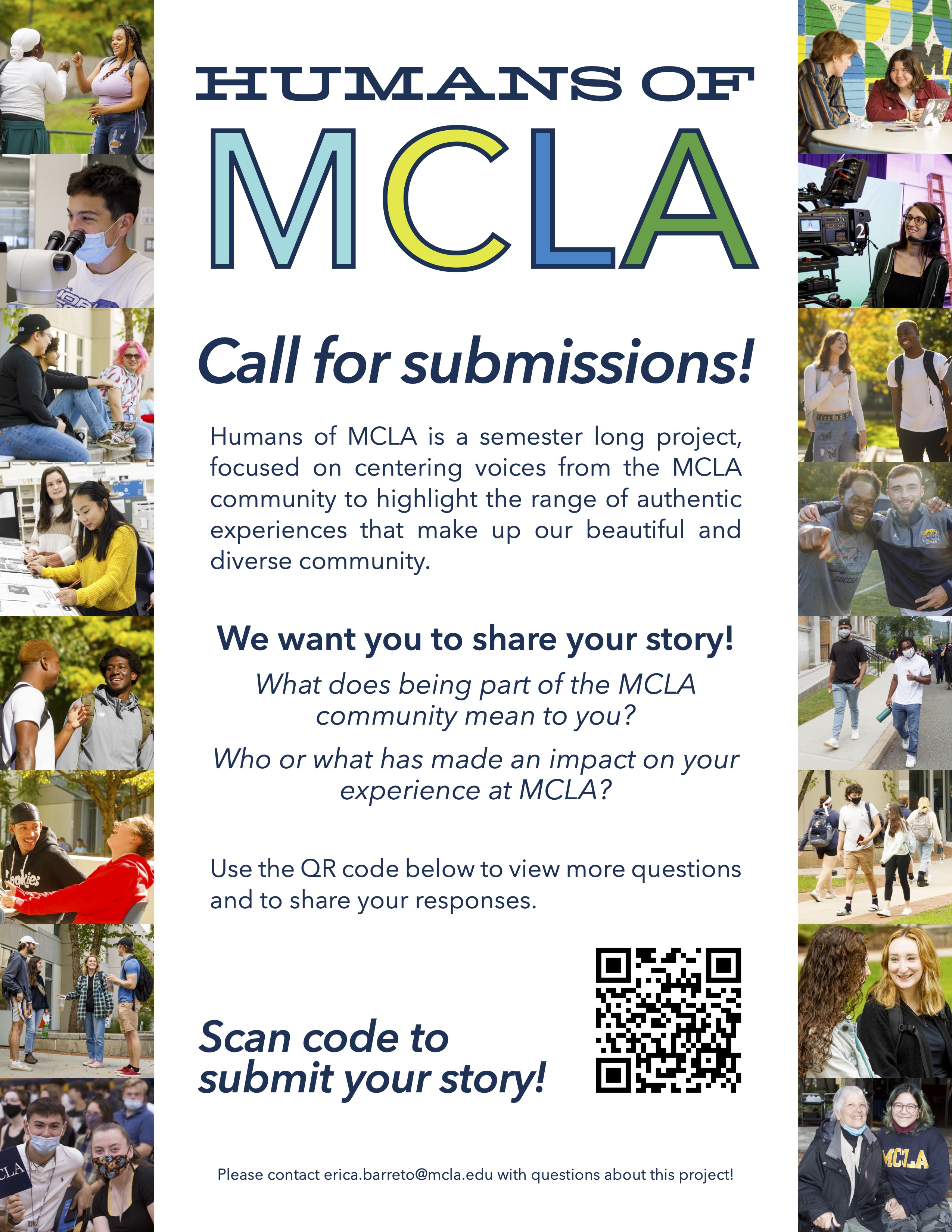 Flyer with information about Humans of MCLA