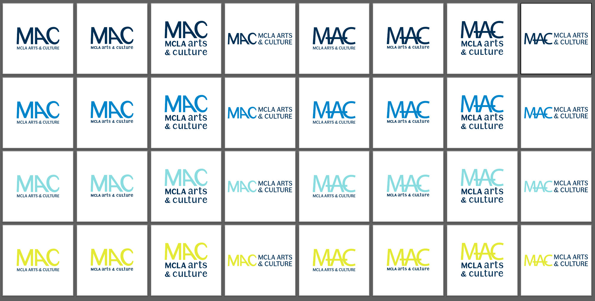 MAC logo with different color and font options